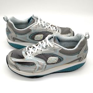 Skechers Shape Ups Walking Shoes White Silver 7.5
